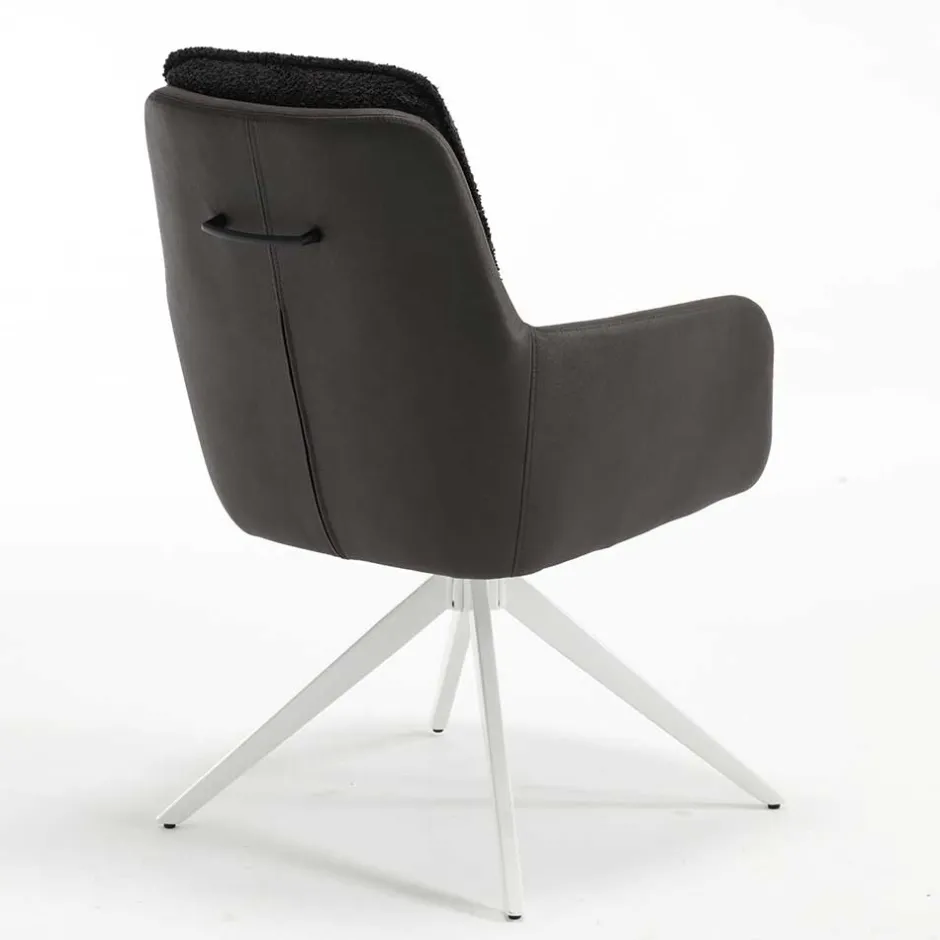 Wohnen Tischsessel in Anthrazit und Weiß - Garrysa (2er Set)