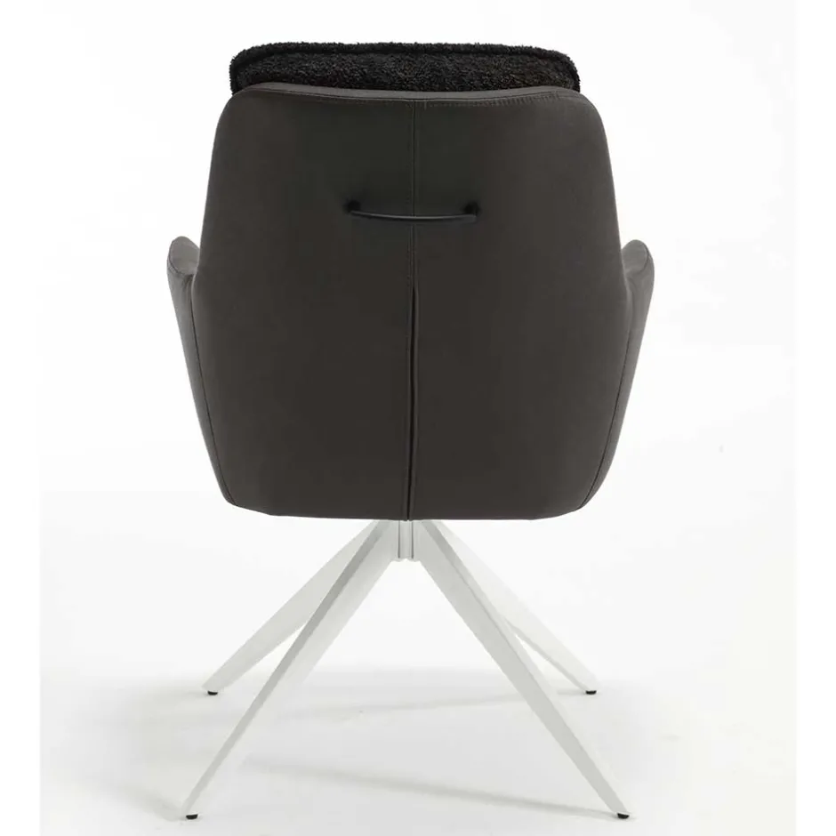 Wohnen Tischsessel in Anthrazit und Weiß - Garrysa (2er Set)