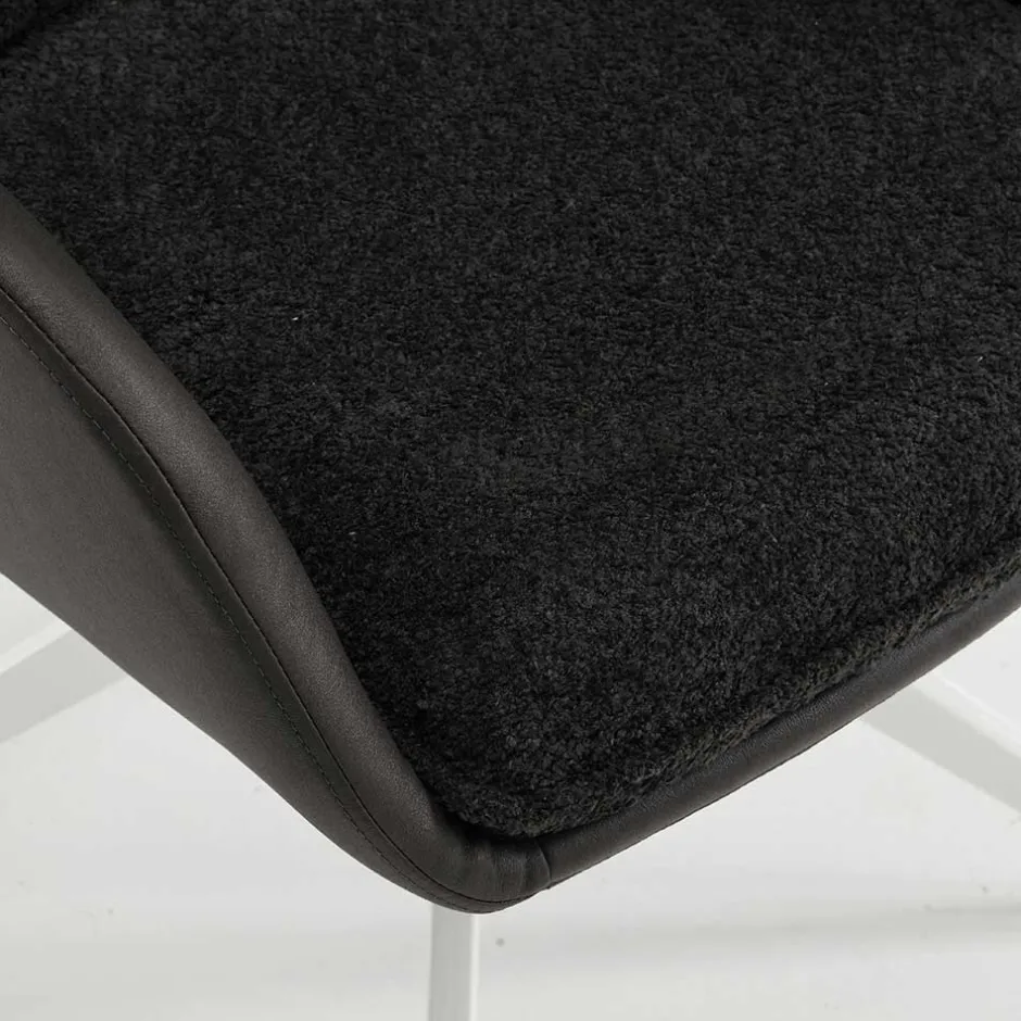 Wohnen Tischsessel in Anthrazit und Weiß - Garrysa (2er Set)