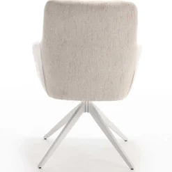 Wohnen Tischsessel in Creme Strukturstoff - Gonnya (2er Set)