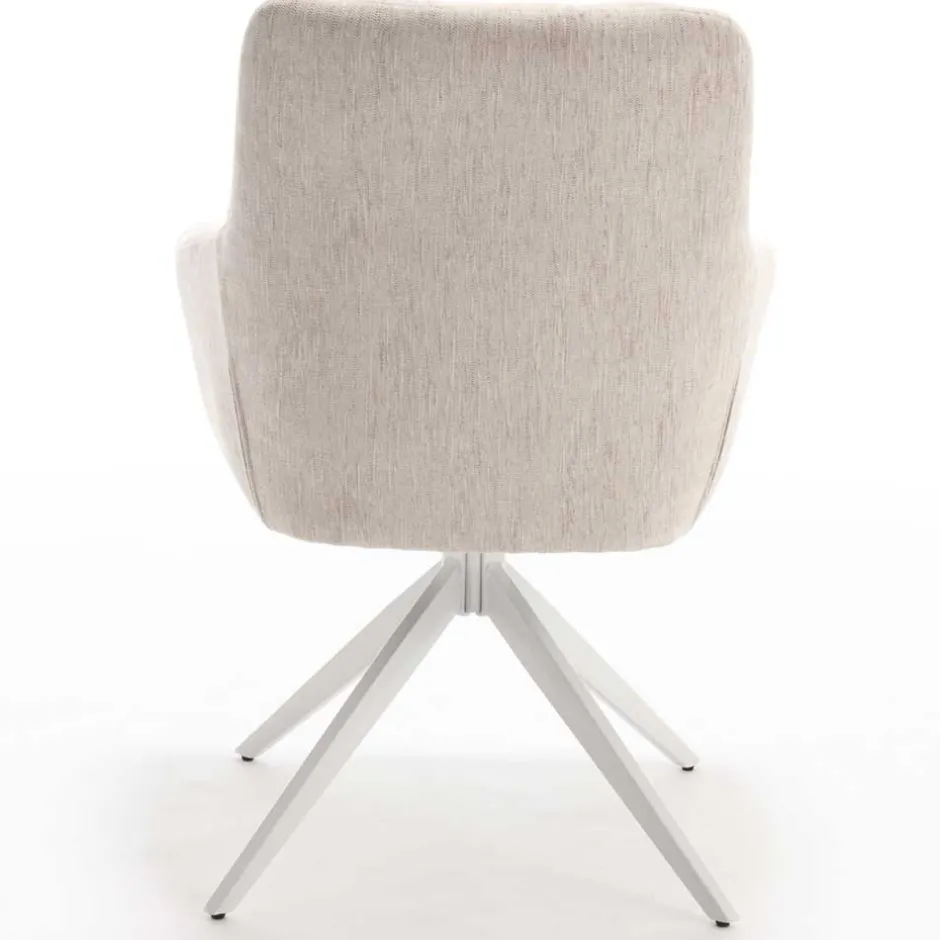 Wohnen Tischsessel in Creme Strukturstoff - Gonnya (2er Set)