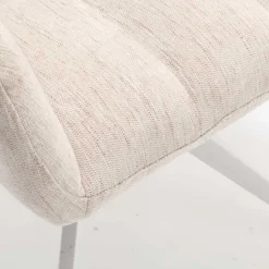 Wohnen Tischsessel in Creme Strukturstoff - Gonnya (2er Set)
