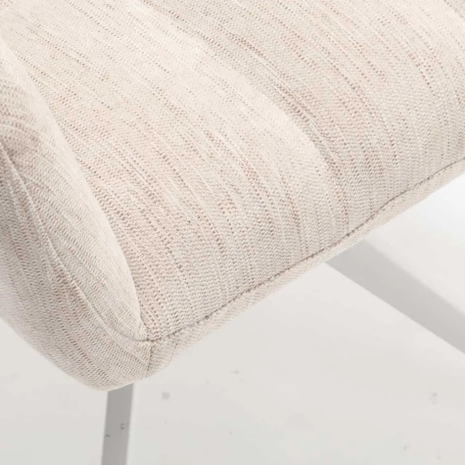 Wohnen Tischsessel in Creme Strukturstoff - Gonnya (2er Set)
