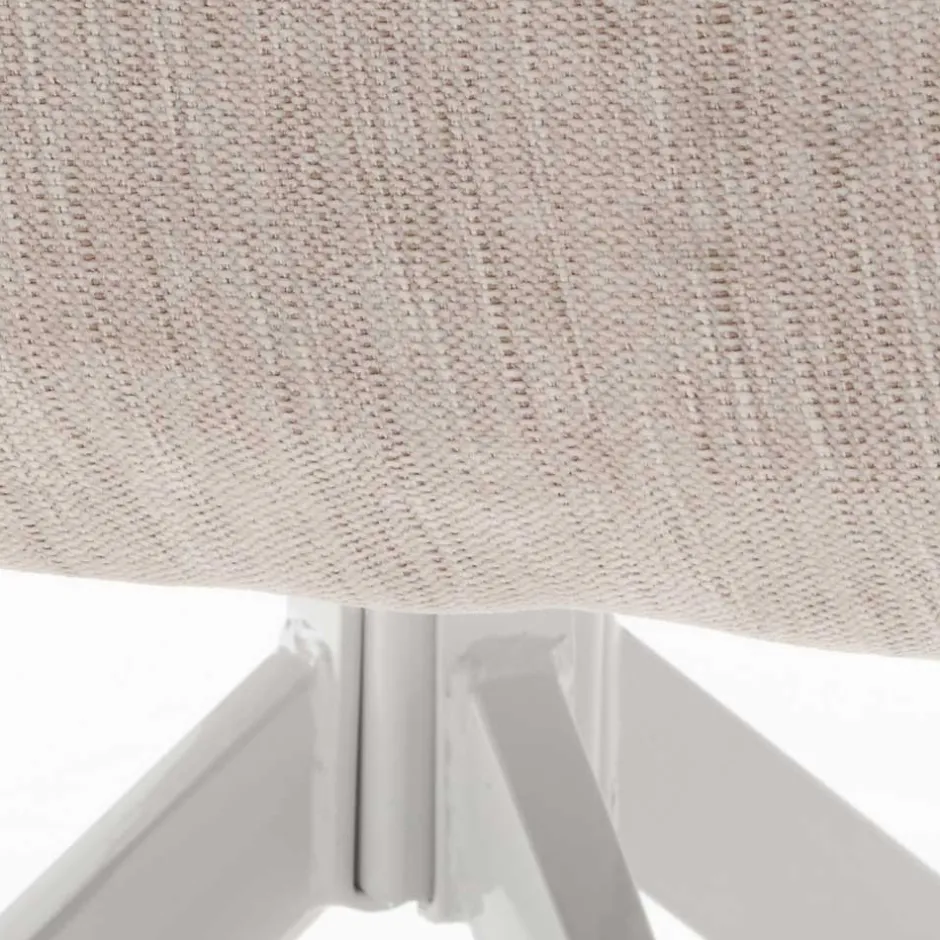 Wohnen Tischsessel in Creme Strukturstoff - Gonnya (2er Set)