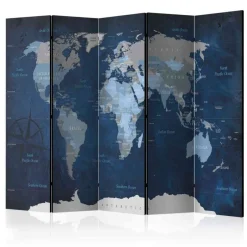 5-tlg Spanische Wand in Blau & Grau - Mabu^Wohnen Discount