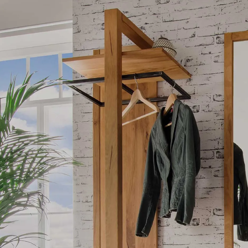 Wohnen Tolle Garderobenmöbel aus Wildeiche - Mulcian (vierteilig)