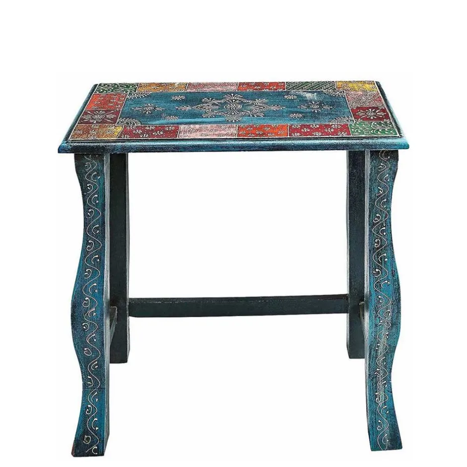 Wohnen Toller Dreisatztisch in Blau & Bunt - Faneno (dreiteilig)