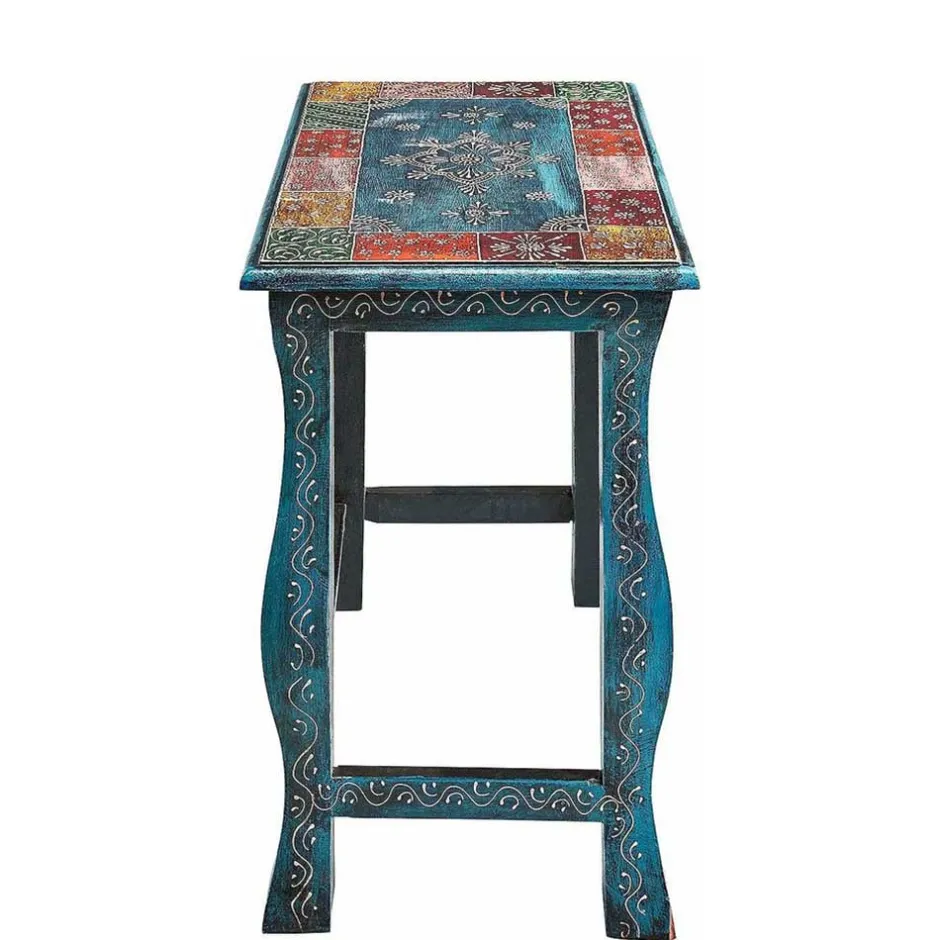 Wohnen Toller Dreisatztisch in Blau & Bunt - Faneno (dreiteilig)