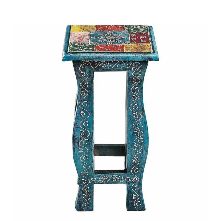 Wohnen Toller Dreisatztisch in Blau & Bunt - Faneno (dreiteilig)