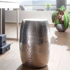 Tonnen Design Beistelltisch aus Aluminium - Bahare^Wohnen