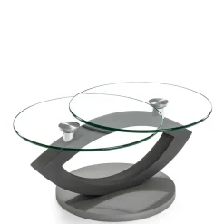 Wohnen Topp Couchtisch mit 2 runden Glasplatten - Annely