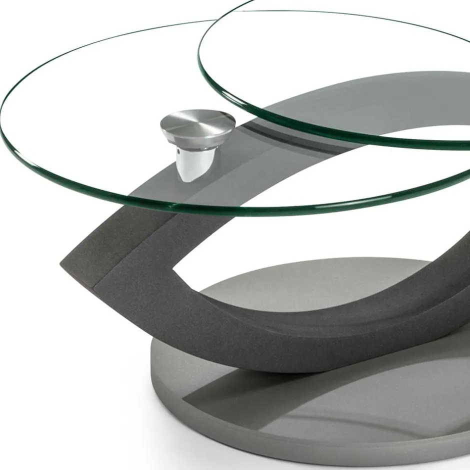 Wohnen Topp Couchtisch mit 2 runden Glasplatten - Annely