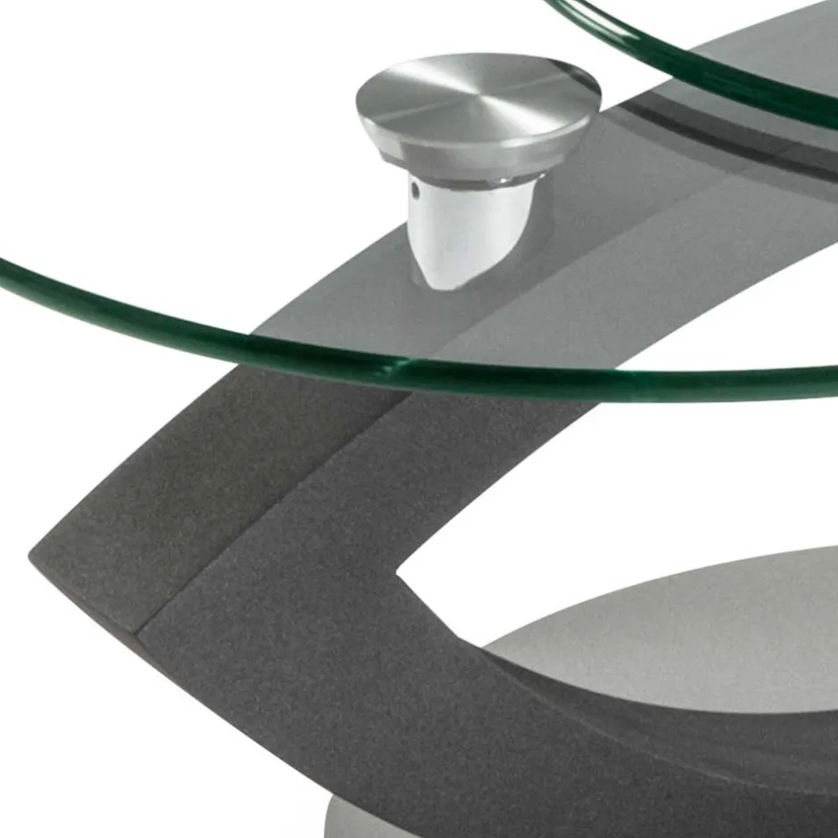 Wohnen Topp Couchtisch mit 2 runden Glasplatten - Annely