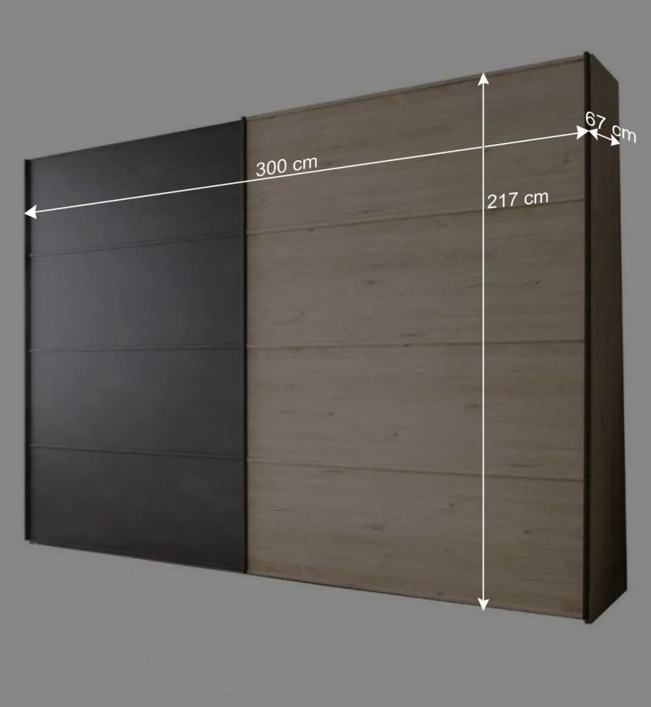 Wohnen Topp Schlafzimmerschrank mit zwei Schwebetüren - Licruva