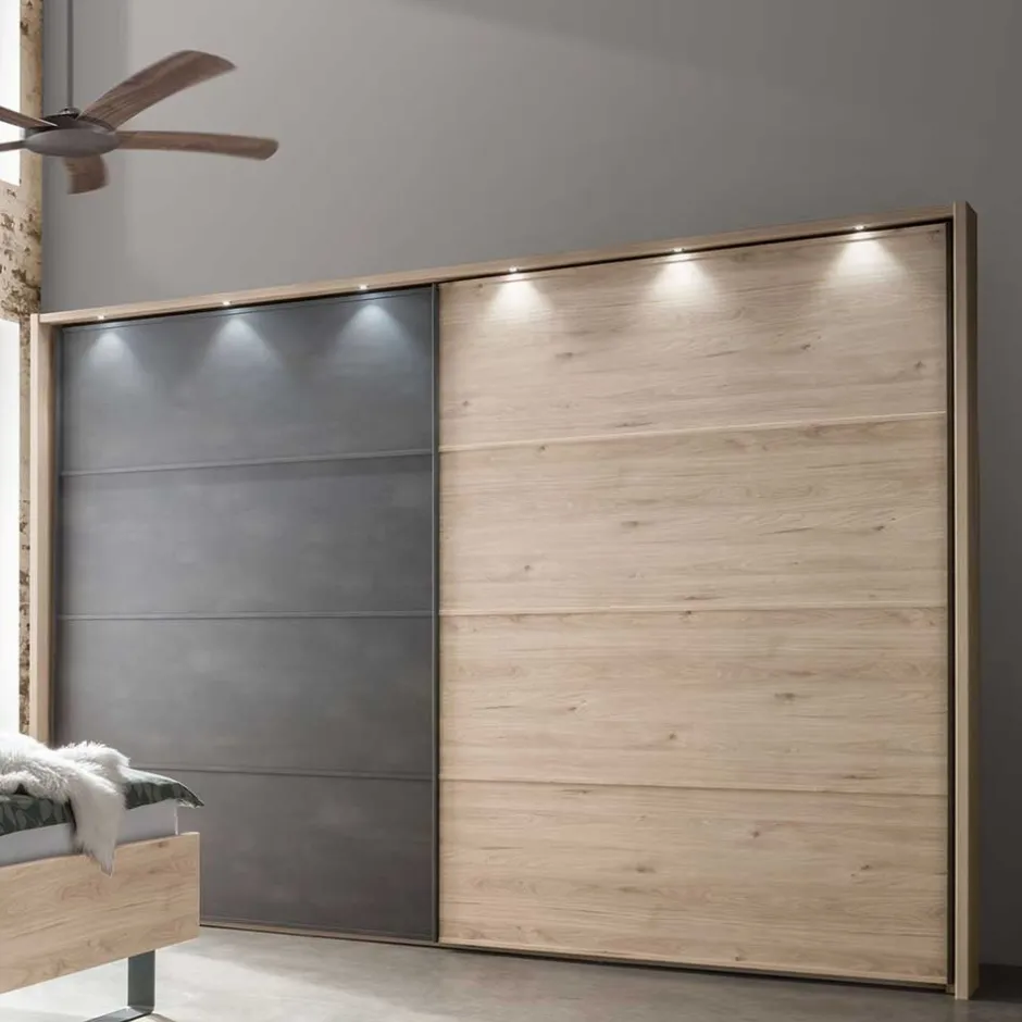 Wohnen Topp Schlafzimmerschrank mit zwei Schwebetüren - Licruva