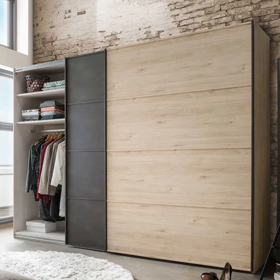 Wohnen Topp Schlafzimmerschrank mit zwei Schwebetüren - Licruva