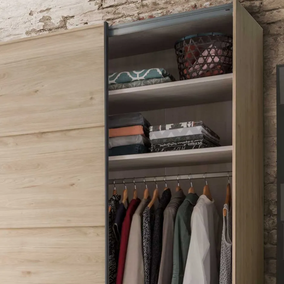 Wohnen Topp Schlafzimmerschrank mit zwei Schwebetüren - Licruva