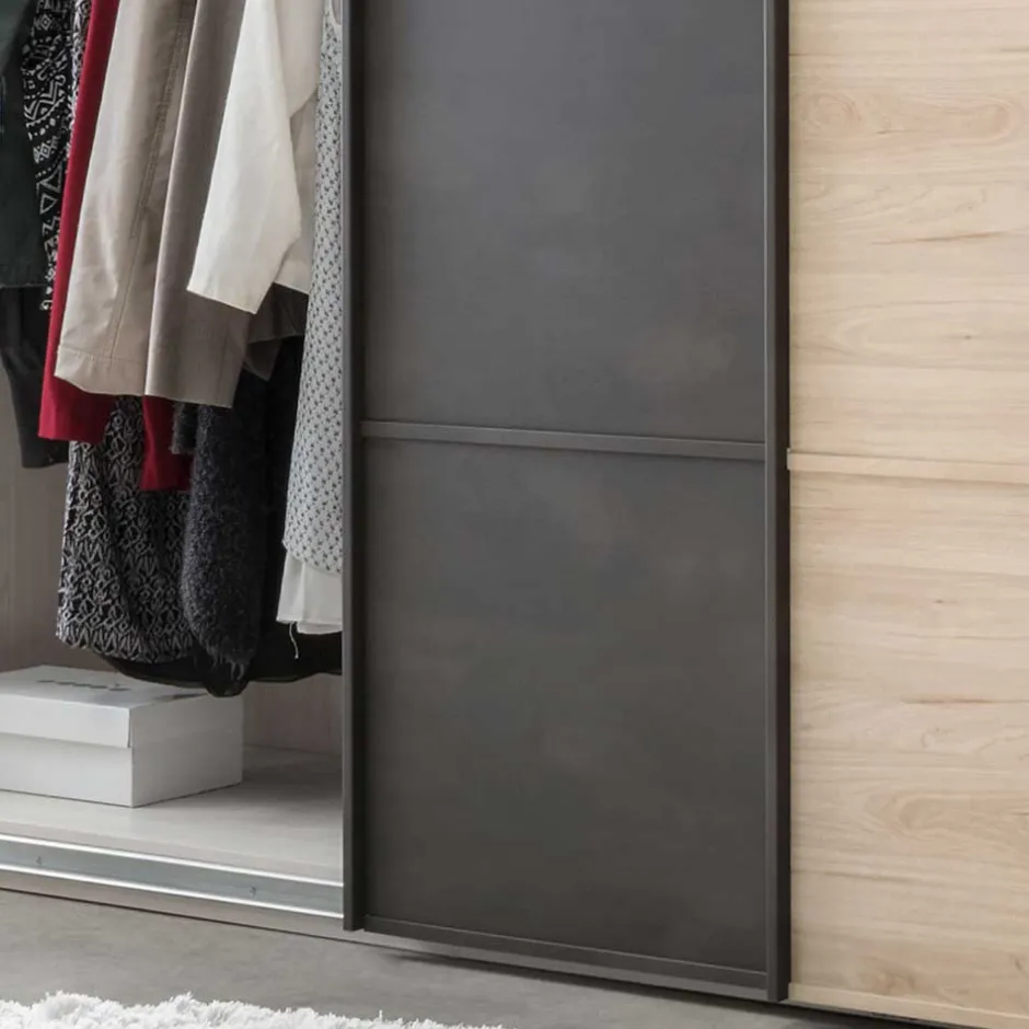 Wohnen Topp Schlafzimmerschrank mit zwei Schwebetüren - Licruva