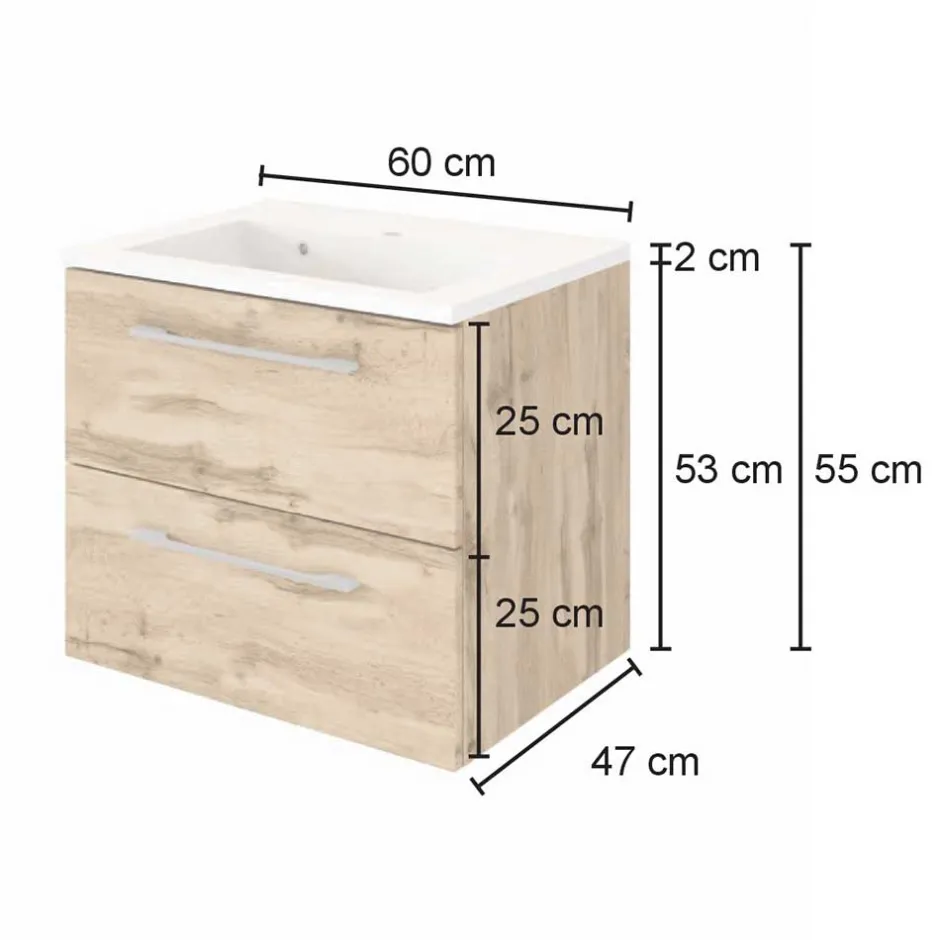 Wohnen Topp Waschtisch mit Becken zum Aufhängen - Lemnas