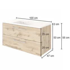 Wohnen Topp Waschtisch mit Becken zum Aufhängen - Lemnas