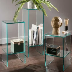 Wohnen Transparente Blumensäulen aus Glas - Josie (dreiteilig)