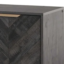 Wohnen Türen-Kommode in Holzoptik Black Wash - Salivi V