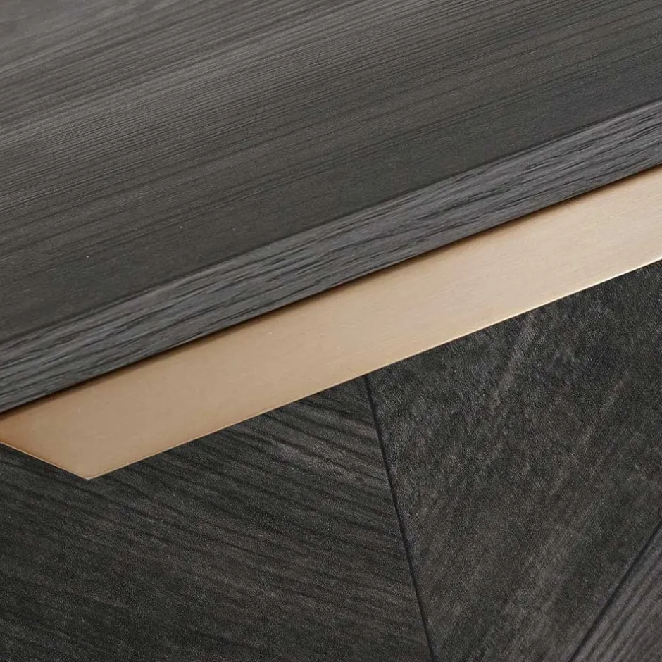 Wohnen Türen-Kommode in Holzoptik Black Wash - Salivi V