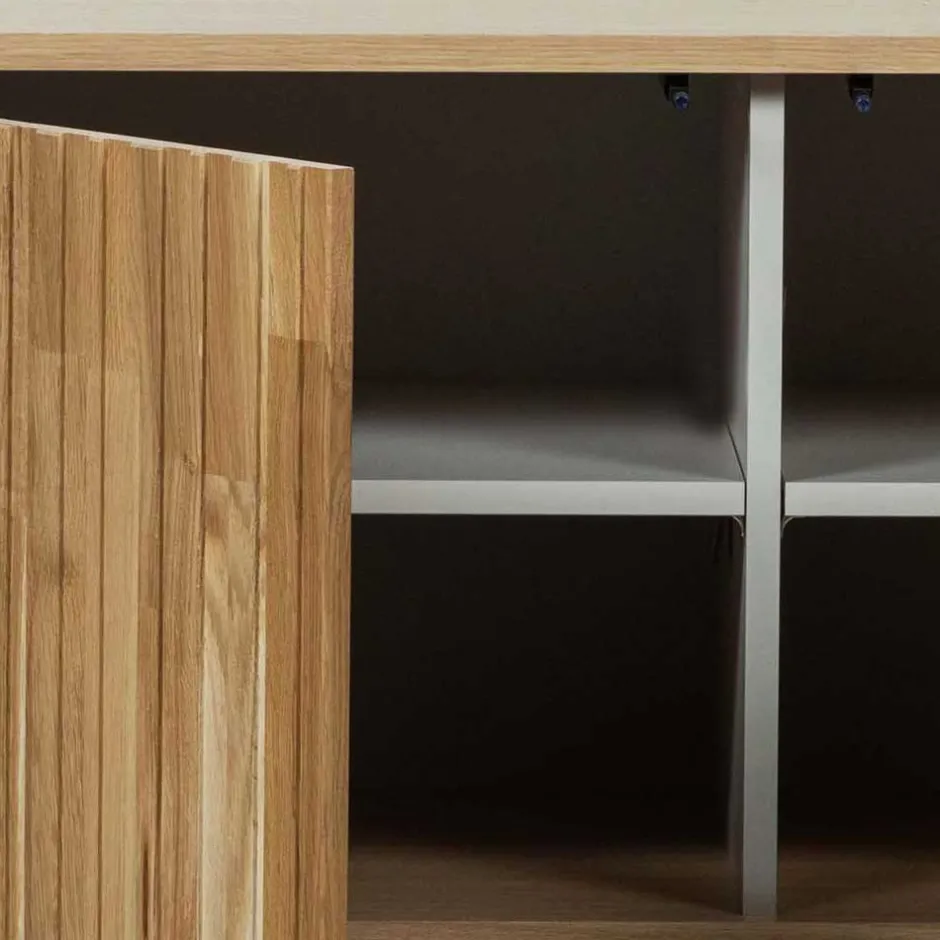 Türen-Sideboard in Eiche & Schwarz - Banyo^Wohnen Hot