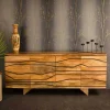 Türen-Sideboard mit toller Rillendesign Front Kentura aus Mango Massivholz^Wohnen Clearance
