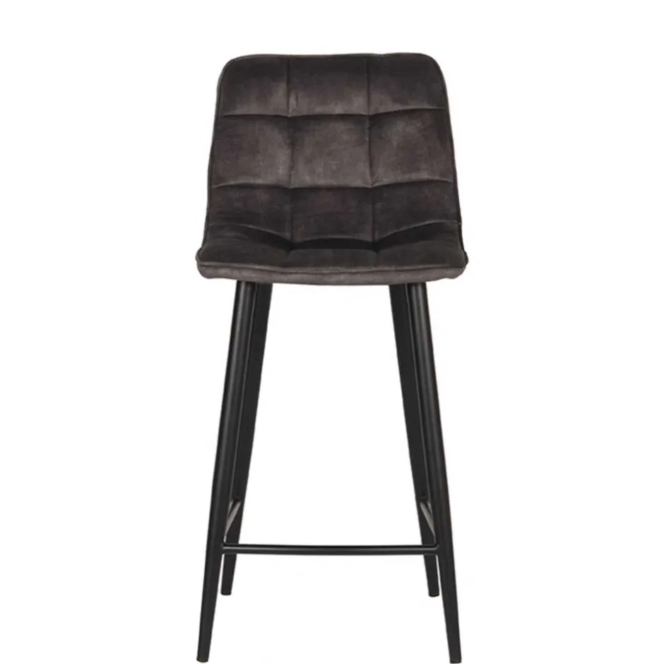 Tresenstühle in Anthrazit Veloursbezug - Varagosta (2er Set)^Wohnen Online