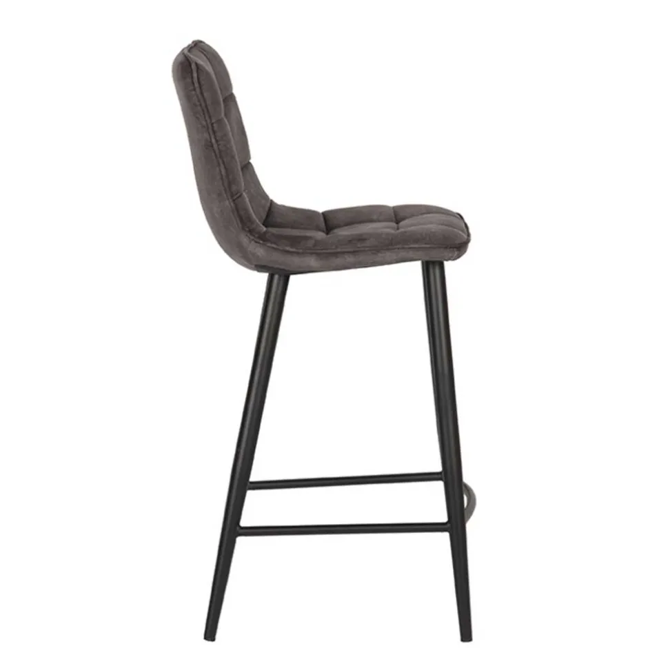 Tresenstühle in Anthrazit Veloursbezug - Varagosta (2er Set)^Wohnen Online