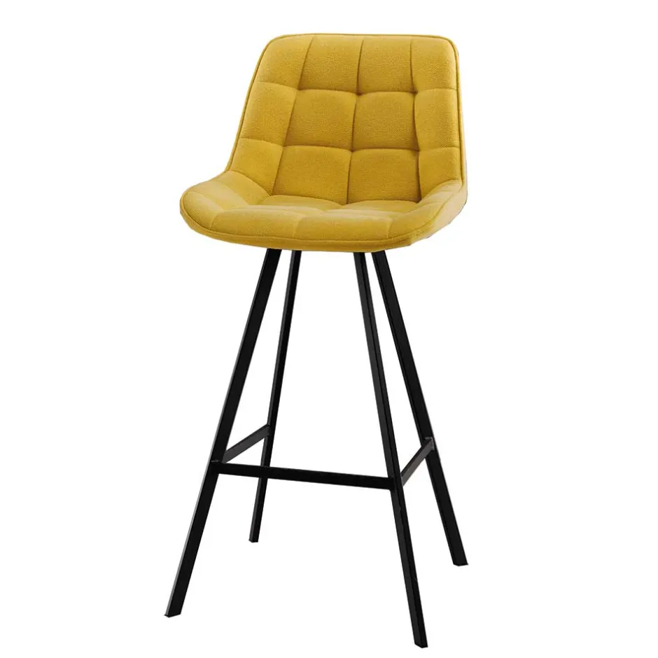 Tresenstühle in Gelb Stoff - Gonron (2er Set)^Wohnen New