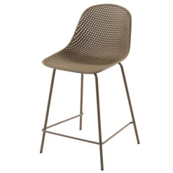 Wohnen Tresenstuhl mit Schalensitz in Beige - Vabienna (4er Set)