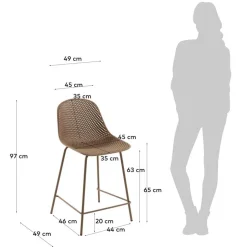 Wohnen Tresenstuhl mit Schalensitz in Beige - Vabienna (4er Set)