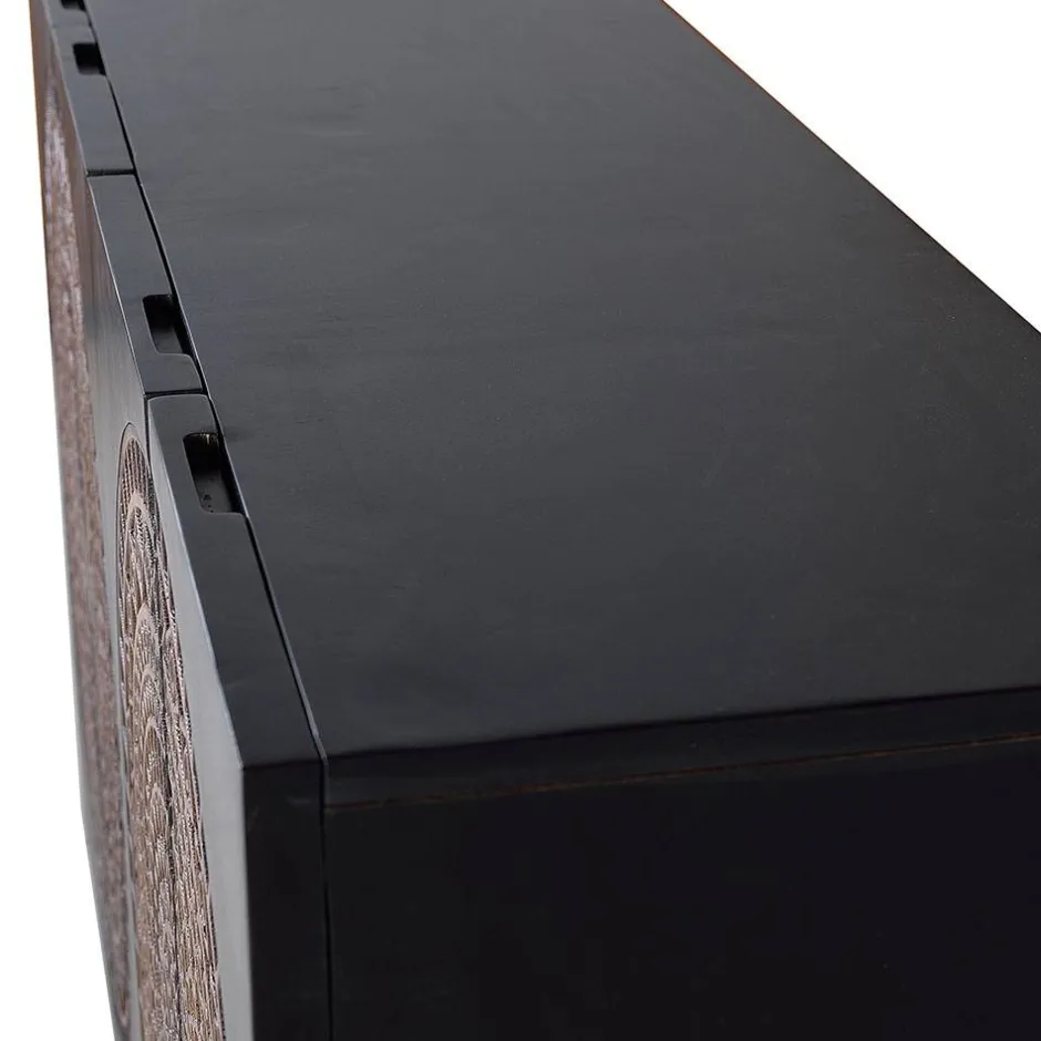 Wohnen 4-türige Design Kommode mit Mandala Schnitzerei - Synessa