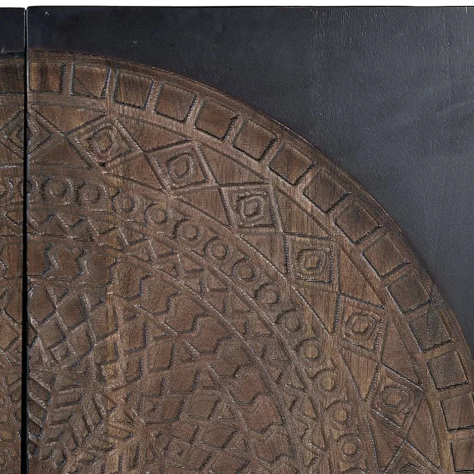 Wohnen 4-türige Design Kommode mit Mandala Schnitzerei - Synessa