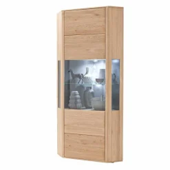 1-türige Eck-Vitrine in Eiche Bianco - Vernella^Wohnen New