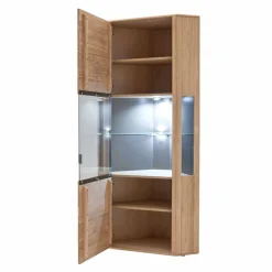 1-türige Eck-Vitrine in Eiche Bianco - Vernella^Wohnen New