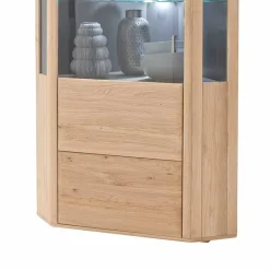 1-türige Eck-Vitrine in Eiche Bianco - Vernella^Wohnen New