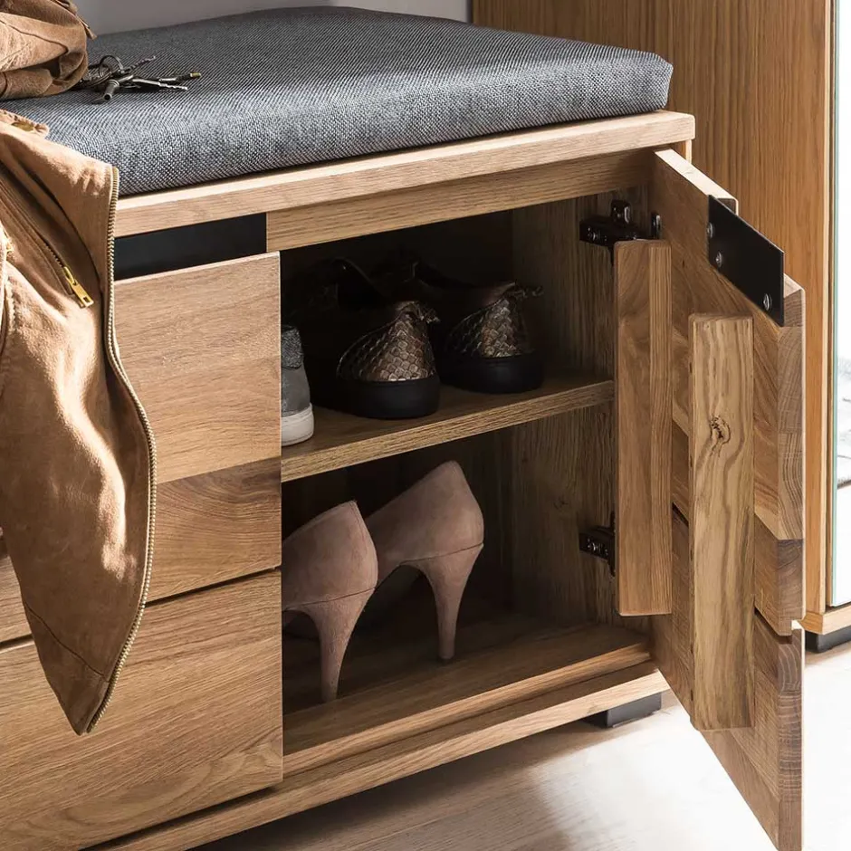 Wohnen 2-türige Garderobenbank in Eiche - Sennya