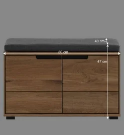 Wohnen 2-türige Garderobenbank in Eiche - Sennya