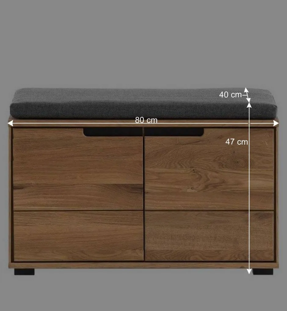 Wohnen 2-türige Garderobenbank in Eiche - Sennya