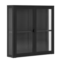 2-türige Hängevitrine in Schwarz - Entury^Wohnen Discount