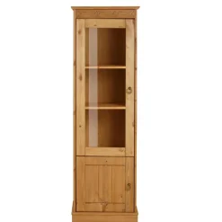 Wohnen 1-türige Kiefernholz-Vitrine im Landhausstil - Goro
