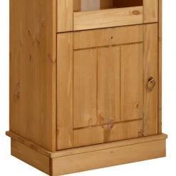 Wohnen 1-türige Kiefernholz-Vitrine im Landhausstil - Goro