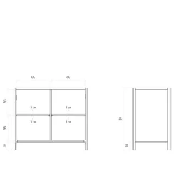 2-türige Kommode aus Wildeiche Massivholz - Laida^Wohnen Discount