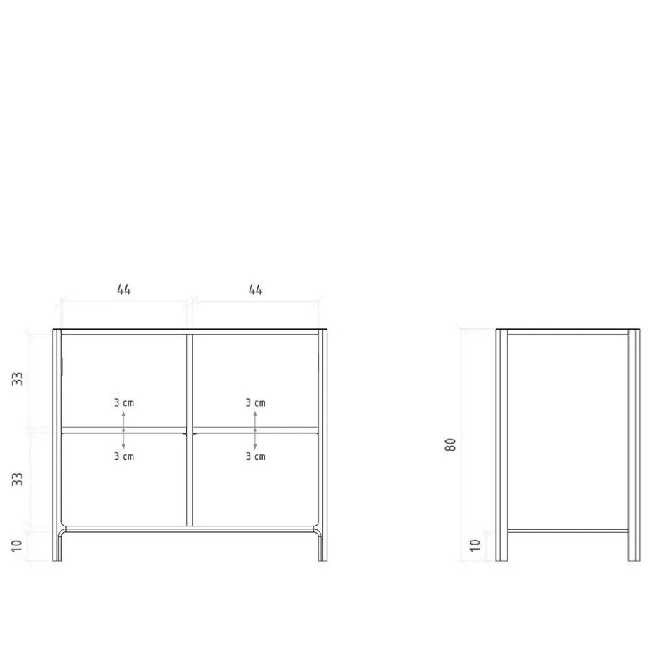 2-türige Kommode aus Wildeiche Massivholz - Laida^Wohnen Discount