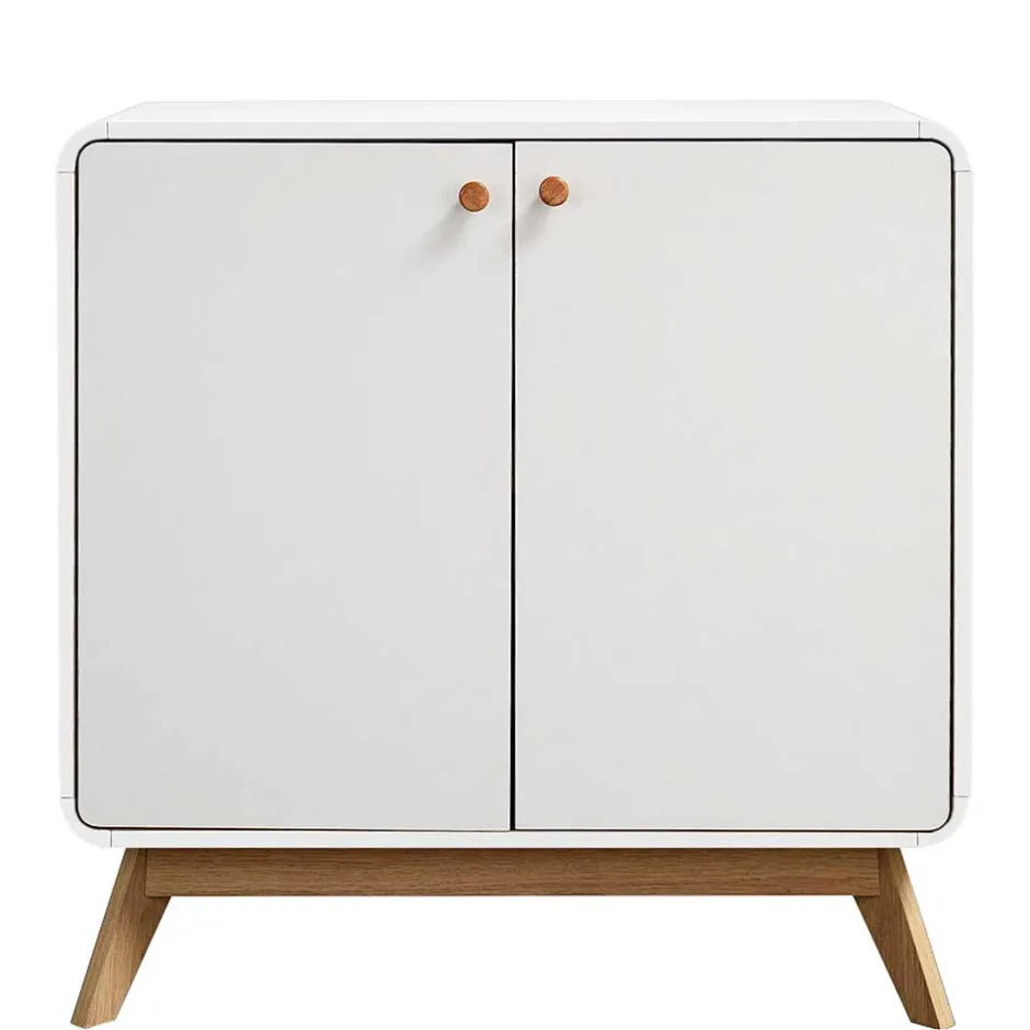 2-türige Kommode in Weiß mit Eiche - Kolreva^Wohnen Discount
