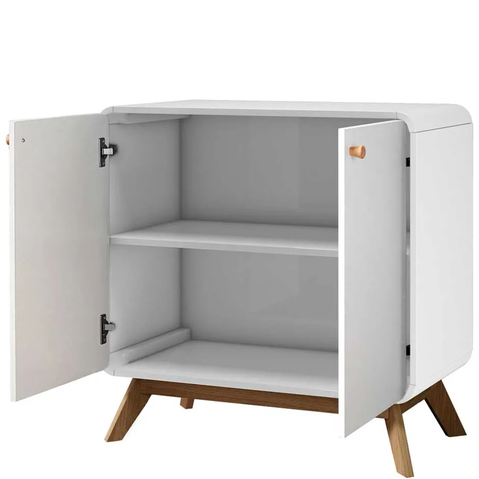 2-türige Kommode in Weiß mit Eiche - Kolreva^Wohnen Discount