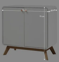 2-türige Kommode in Weiß mit Eiche - Kolreva^Wohnen Discount